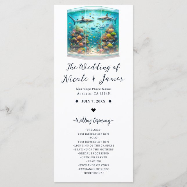 Sharks & Fish Aquatic Watercolor Aquarium Program (Front)