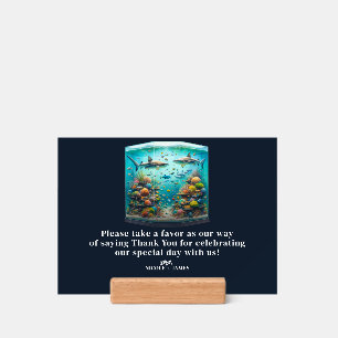 Sharks & Fish Aquatic Watercolor Aquarium Wedding Holder