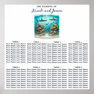 Sharks & Fish Aquatic Watercolor Seating Seat Poster