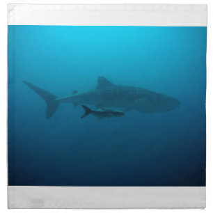 Sharks Fish Ocean Water Tropical Beach Peace Love Cloth Napkin