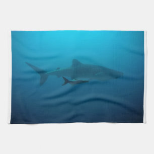 Sharks Fish Ocean Water Tropical Beach Peace Love Towel
