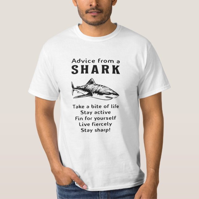 Sharks Fish Sea Shark Fin Cool Ocean Funny Gift T-Shirt (Front)