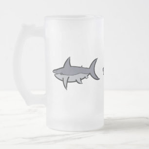 Sharks Frosted Glass Beer Mug