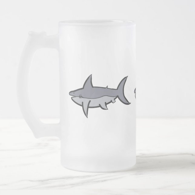Sharks Frosted Glass Beer Mug (Left)