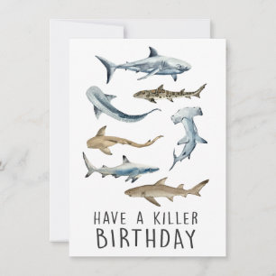 Sharks Greeting Card - Have a killer birthday