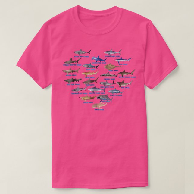 Sharks heart OceanGift For Animal Shark LoversShar T-Shirt (Design Front)