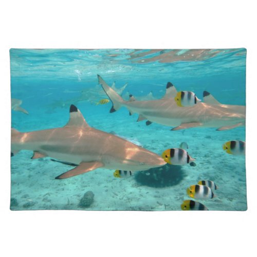 Sharks in the Bora Bora lagoon placemat