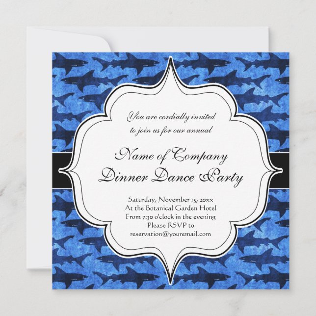 Sharks in the Deep Blue Sea Invitation (Front)