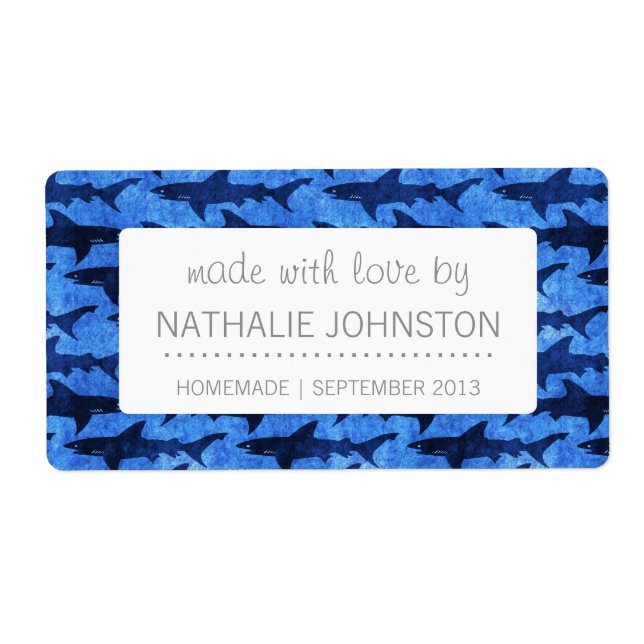 Sharks in the Deep Blue Sea Label (Front)