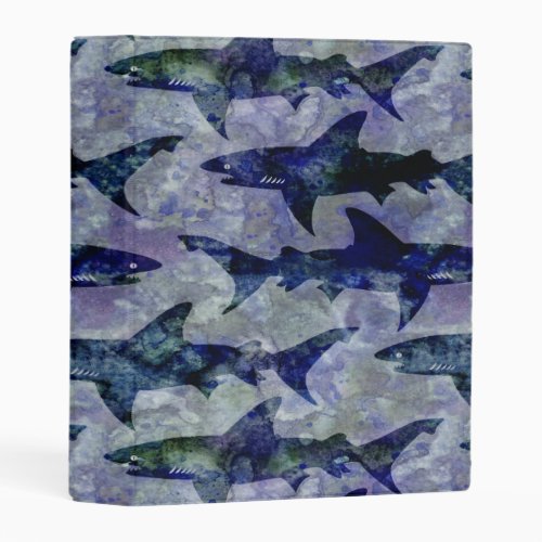 Sharks in the Deep Blue Sea Pattern Mini Binder