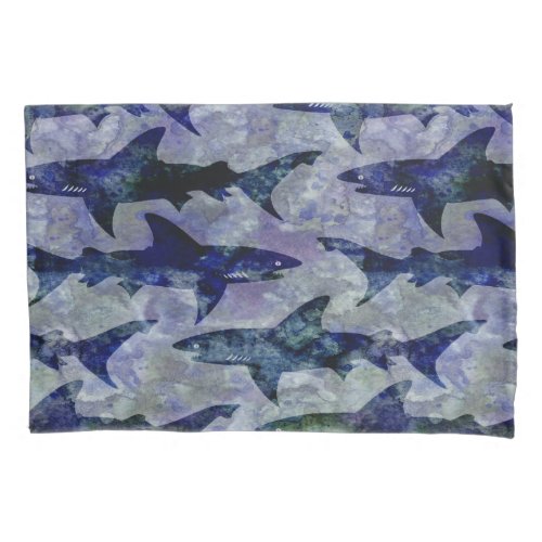 Sharks in the Deep Blue Sea Pattern Pillowcase