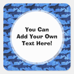 Sharks in the Deep Blue Sea Square Sticker
