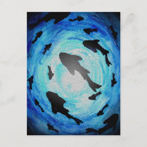 Sharks in the Deep Postcard