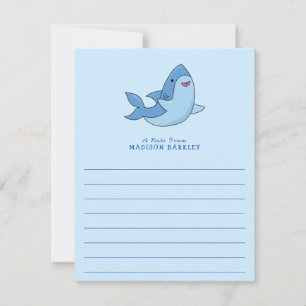 Sharks Kid's Cute Kawaii Flat Stationary Cards
