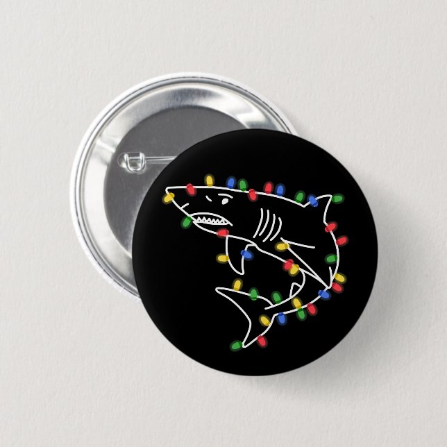 Sharks Lover Tree Christmas Xmas Pet Animal Shark  Button (Front & Back)