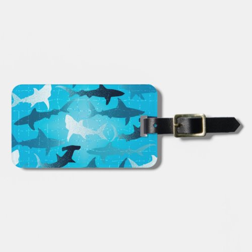 sharks luggage tag