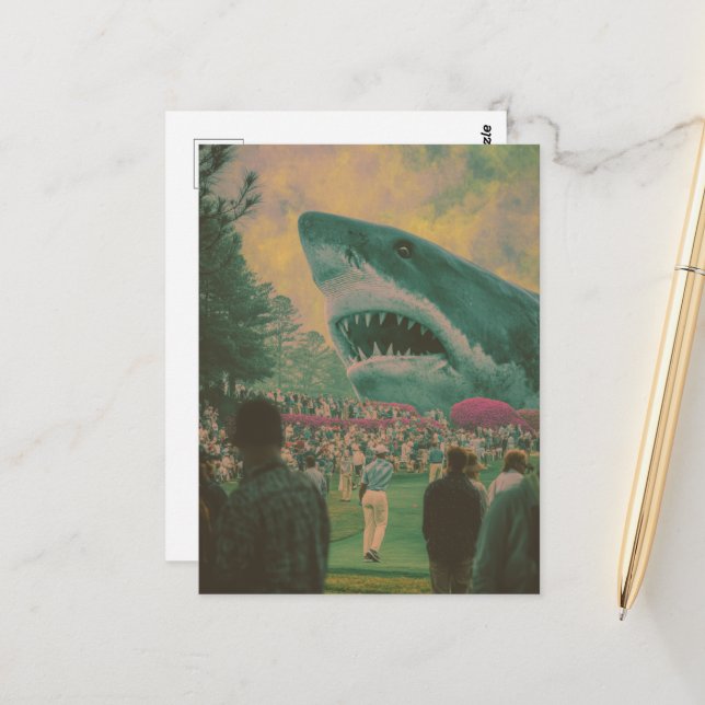 Sharks Make Golf Exciting Postcard (Front/Back In Situ)