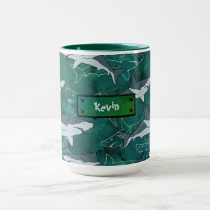 Sharks, marine,sea, fish, predator, animal, jaws, mug