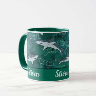 Sharks, marine,sea, fish, predator, animal, jaws, mug