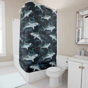 Sharks, marine,sea, fish, predator, animal, jaws, shower curtain