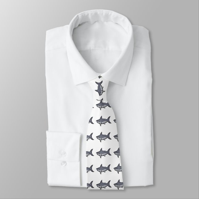 Sharks Neck Tie (Tied)