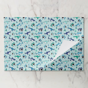 Sharks Paper Placemats, Ocean Marine Life Mats