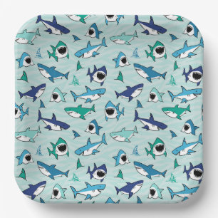 Sharks Paper Plates