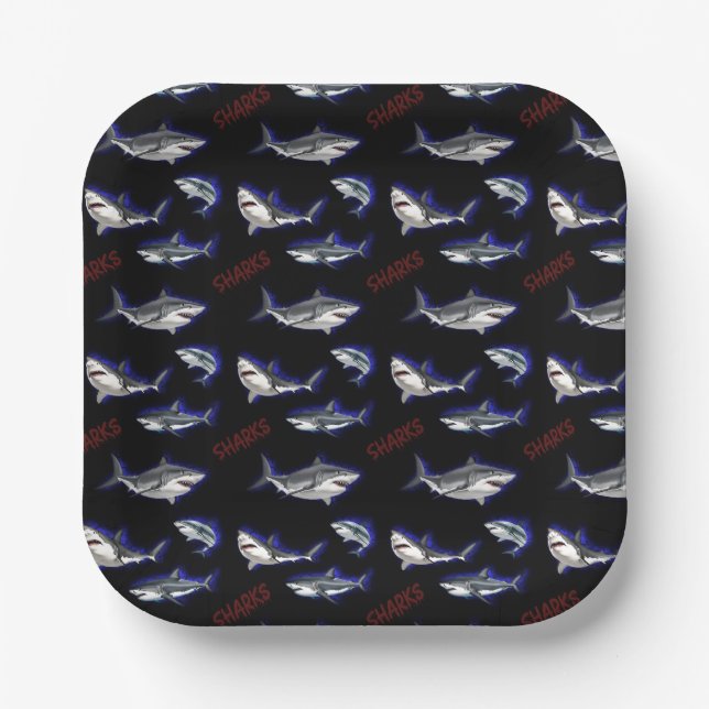 Sharks Paper Plates (Front)