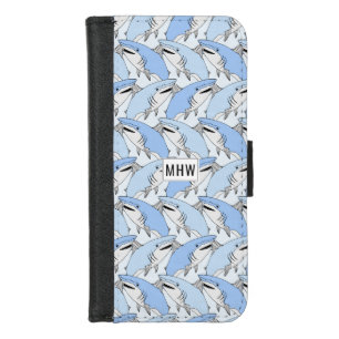 Sharks Pattern custom monogram phone wallets