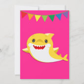 Sharks Pink Birthday Invitation (Back)