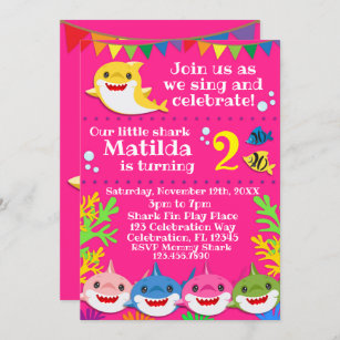 Shark Birthday Invitations Zazzle