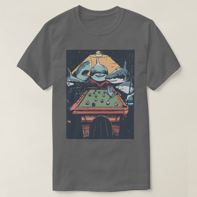Sharks Playing Pool Billard Pullover  (Design Front)