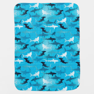 sharks! receiving blanket