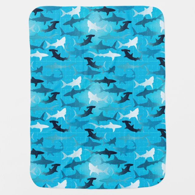 sharks! receiving blanket (Front)