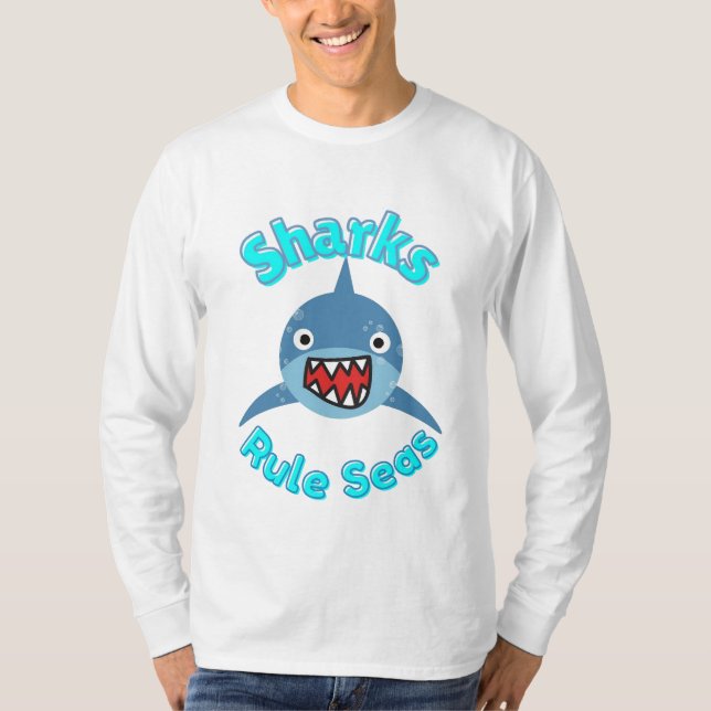 sharks rule the sea , cartoon style T-Shirt (Front)