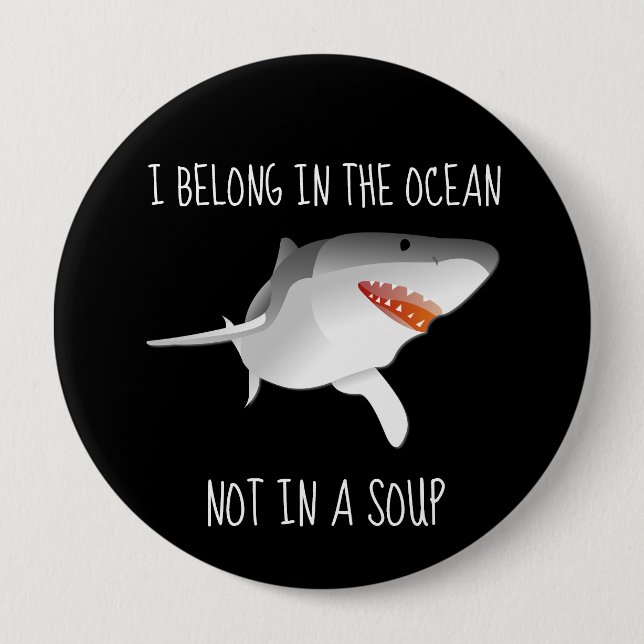 Sharks Save Finning Conservation Environment Button (Front)