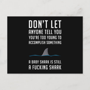 Sharks Shark Fin Fish Sea Ocean Funny Gift Idea Postcard