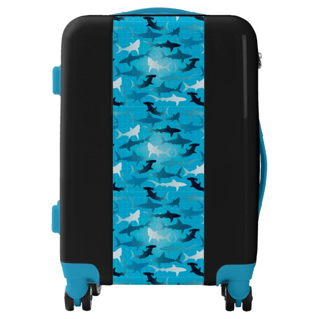 sharks! suitecase luggage (Front)