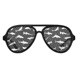 Sharks Swimming Black and White Marine Life Aviator Sunglasses