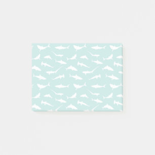 Sharks Swimming Blue and White Novelty Post-it Notes