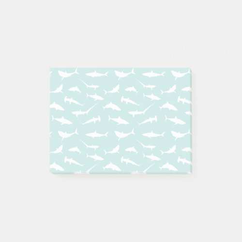 Sharks Swimming Blue and White Novelty Post_it Notes