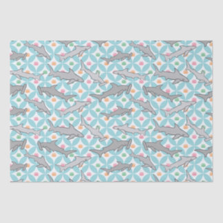 Sharks Swimming the Mid Century Current Tissue Paper