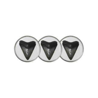 Shark's tooth golf ball marker