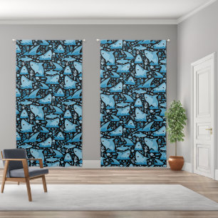 Sharks Under The Sea Cute Kids Nursery Pattern Blackout Curtains