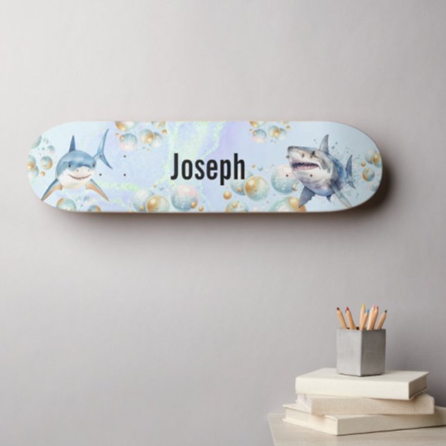 Sharks Underwater Add Name Skateboard (Creator Uploaded)