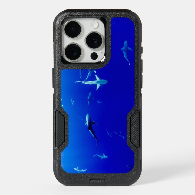 Sharks Underwater iPhone 15 Pro Case (Back)
