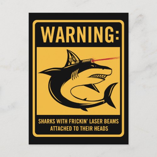 sharks with frickin laser beams attached postcard
