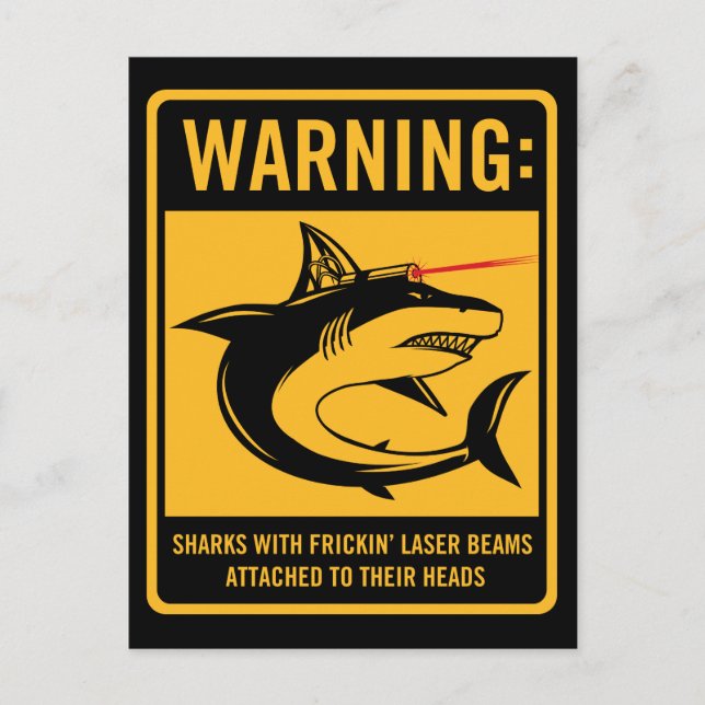 sharks with frickin laser beams attached postcard (Front)