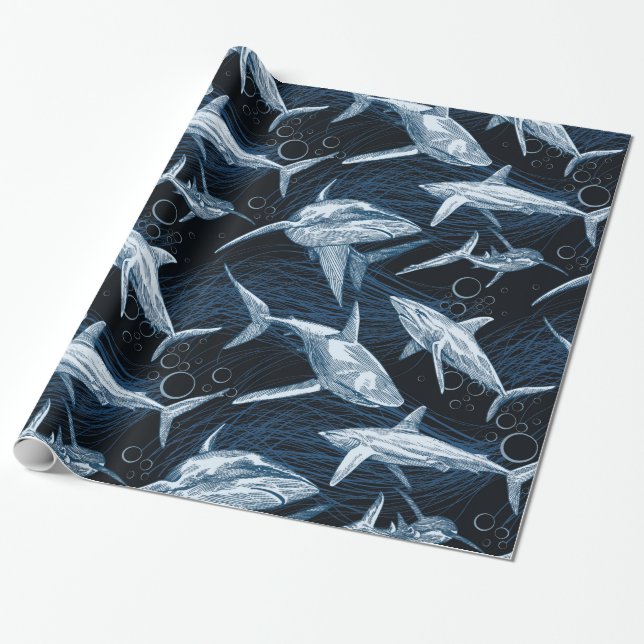 Sharks Wrapping Paper (Unrolled)