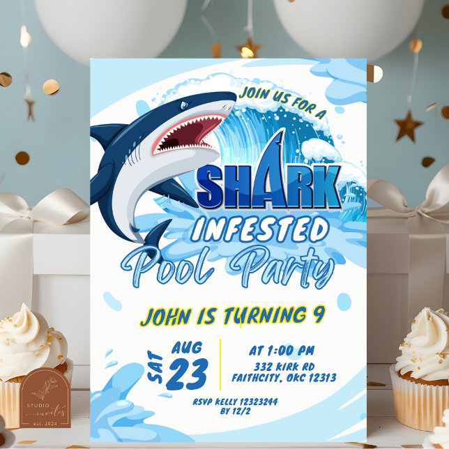 sharktastic birthday  invitation (Creator Uploaded)